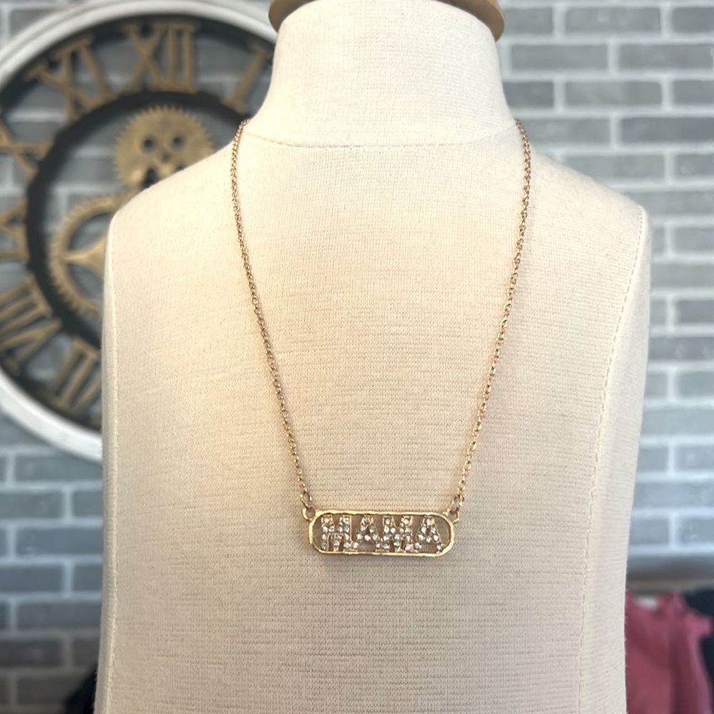 Gold tone Mama Necklace